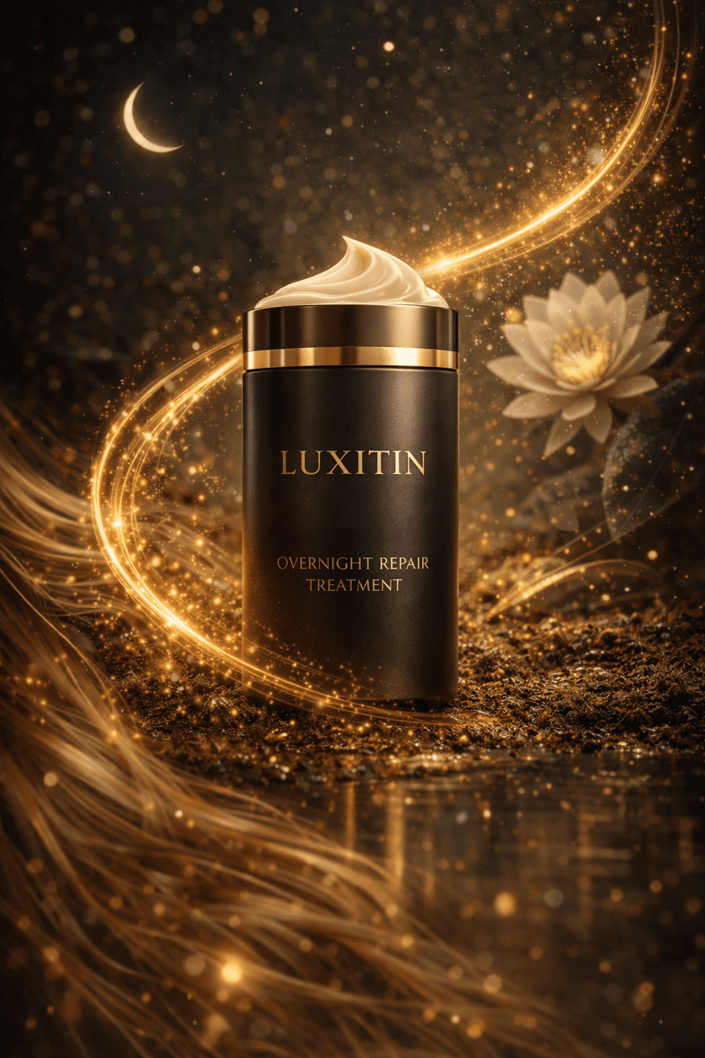 Luxitin Overnight Repair Treatment packaging illustration